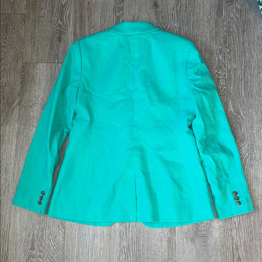 J crew linen blend Vibrant Green Women's Blazer suit jacket size 6 business - Picture 5 of 6